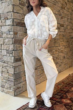 Made in Italy Baby Cord Classic Slim Jogger Stone /10 =